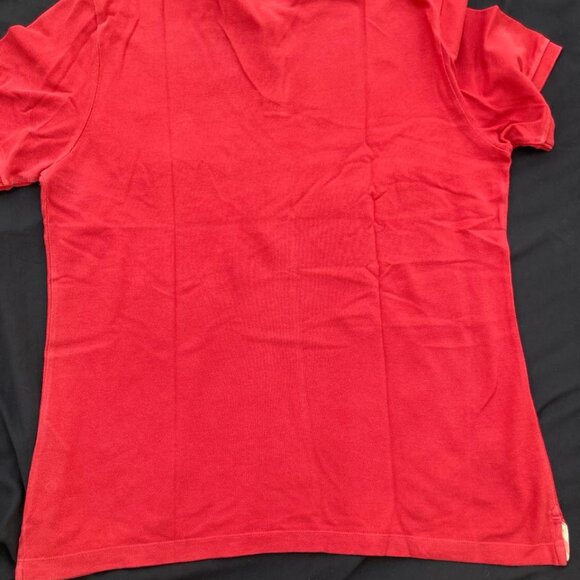 Burberry Brit Men Short Sleeve Nova Check Red Cotton Pique Polo w/ defect - Picture 8 of 13